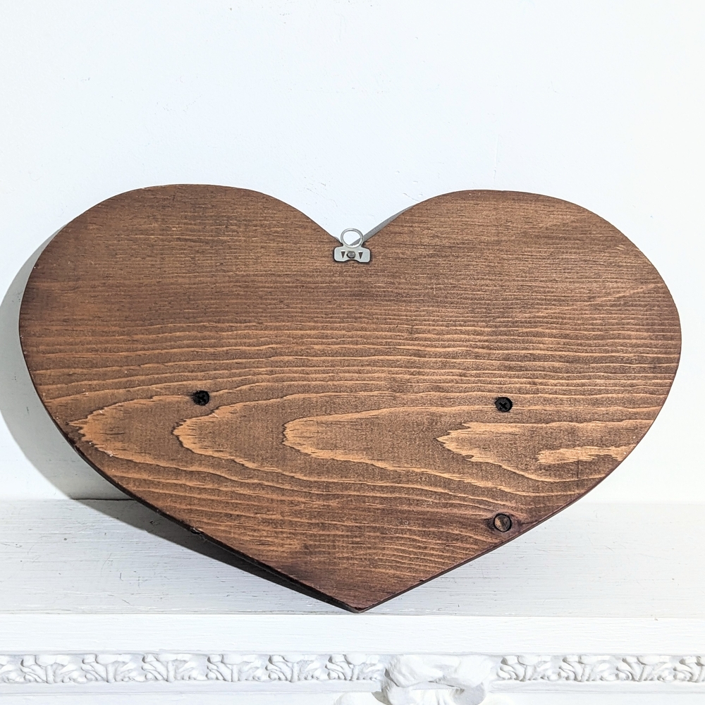 Vintage Wood Heart Shelf Small Wood Heart Shelve Knickknack Shelf Rustic 90s - Picture 6 of 6